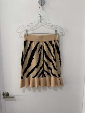 Pirate Booty for Free People Zebra Print Knit Ruffle Mini Skirt